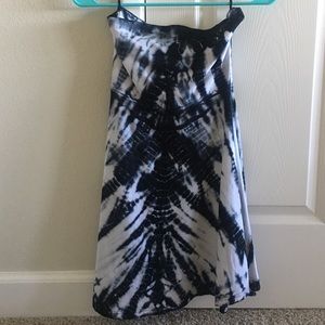 Tie dye strapless dress